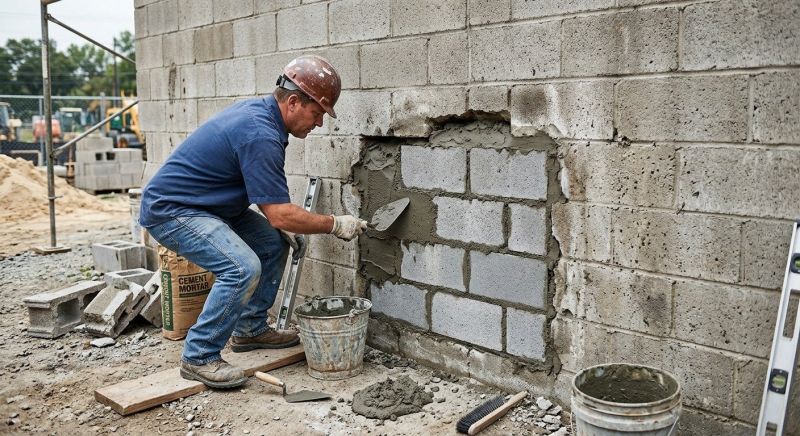 Cinder Block Wall Repair in Lecanto, FL