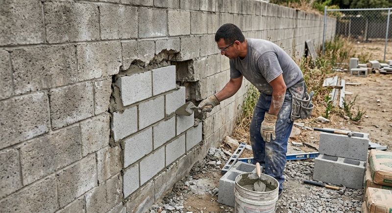 Cinder Block Wall Repair in Pasco County, FL