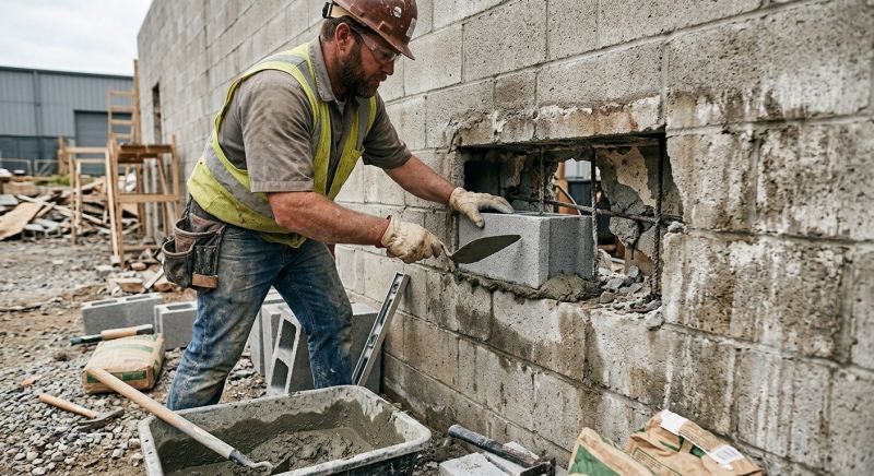 Cinder Block Wall Repair in Webster, FL
