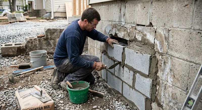Concrete Block Wall Repair in Hernando County, FL