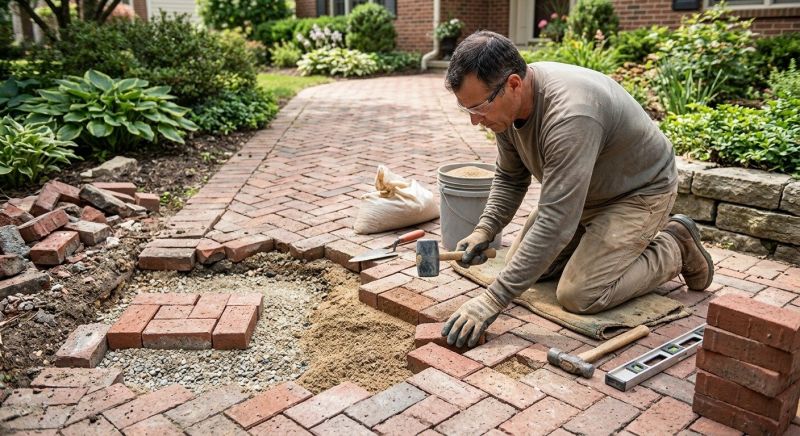 Entryway Brick Repair in Hernando County, FL